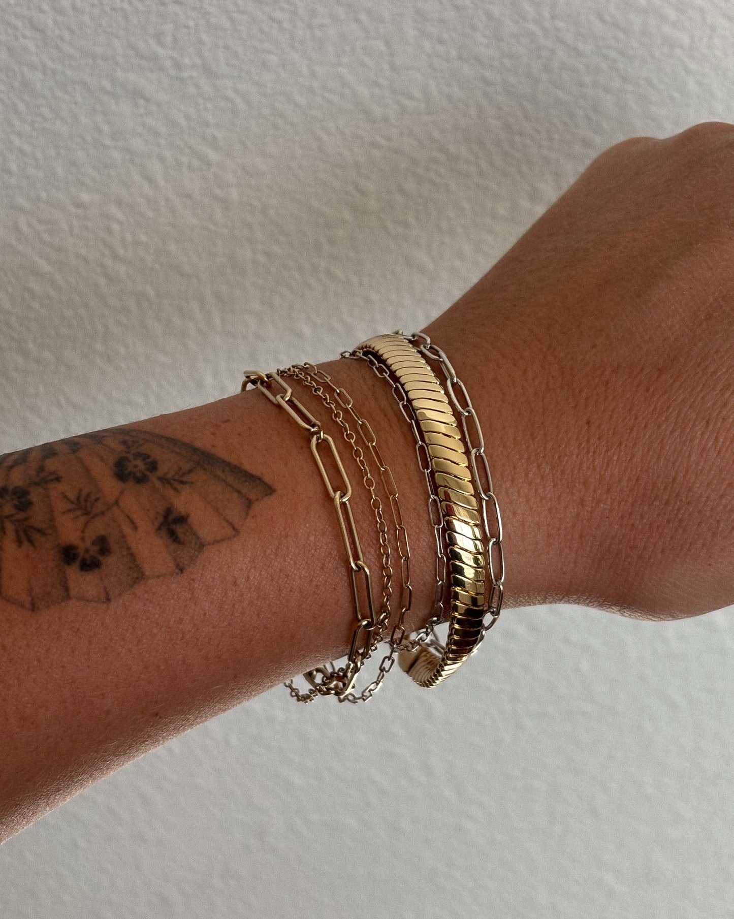 An 18k gold filled snake chain bracelet