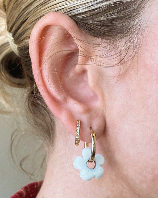 stacker gold filled hoops with cubic zirconia stones