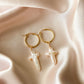 Pearl Cross Hoops